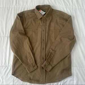 NEW Men’s RSQ Oversized Tan Button-Up Shirt